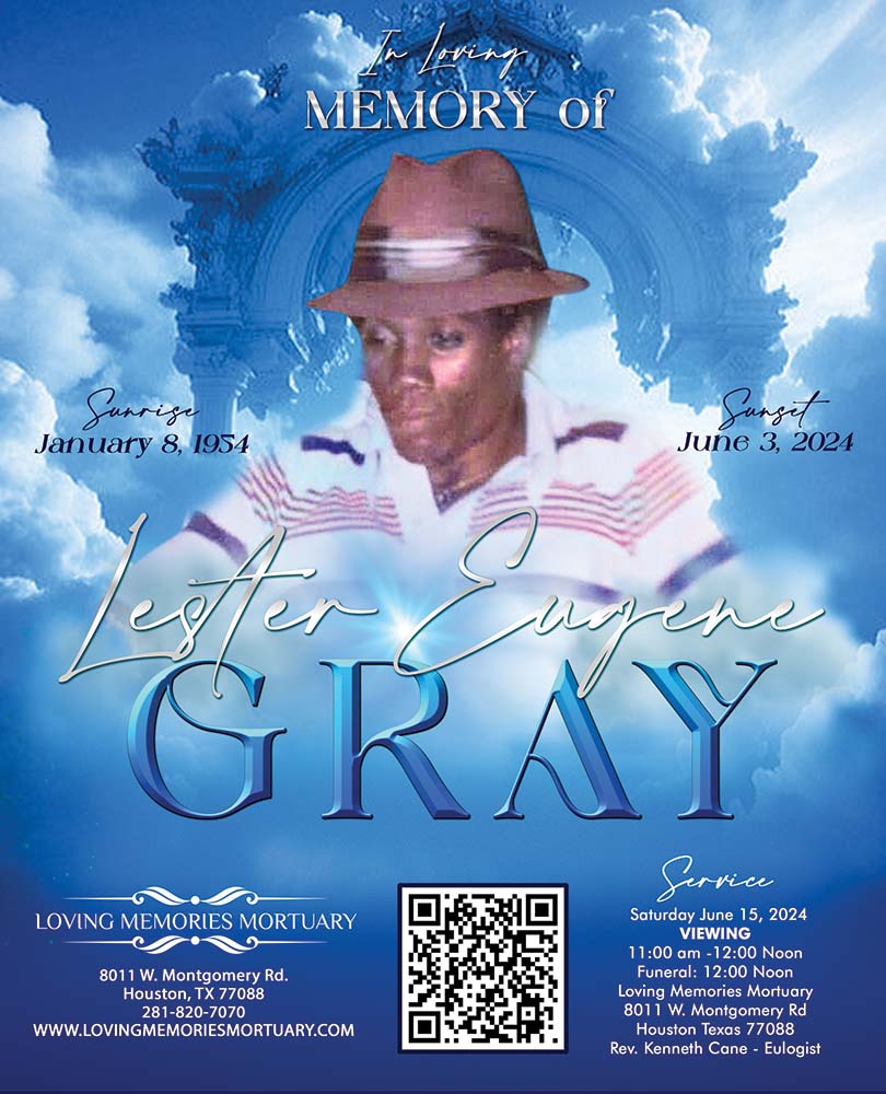 Lester Eugene Gray   1954 – 2024