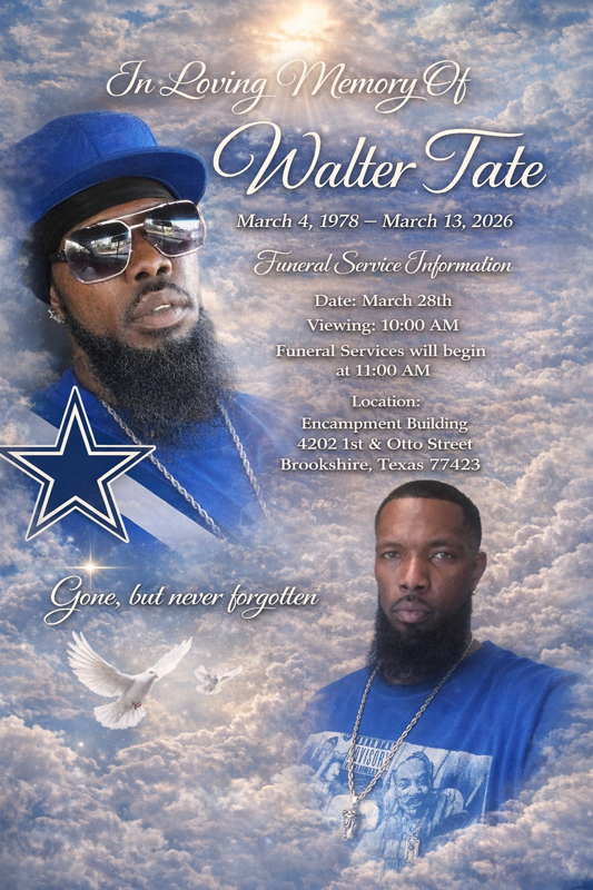 Walter Tate 1978-2026